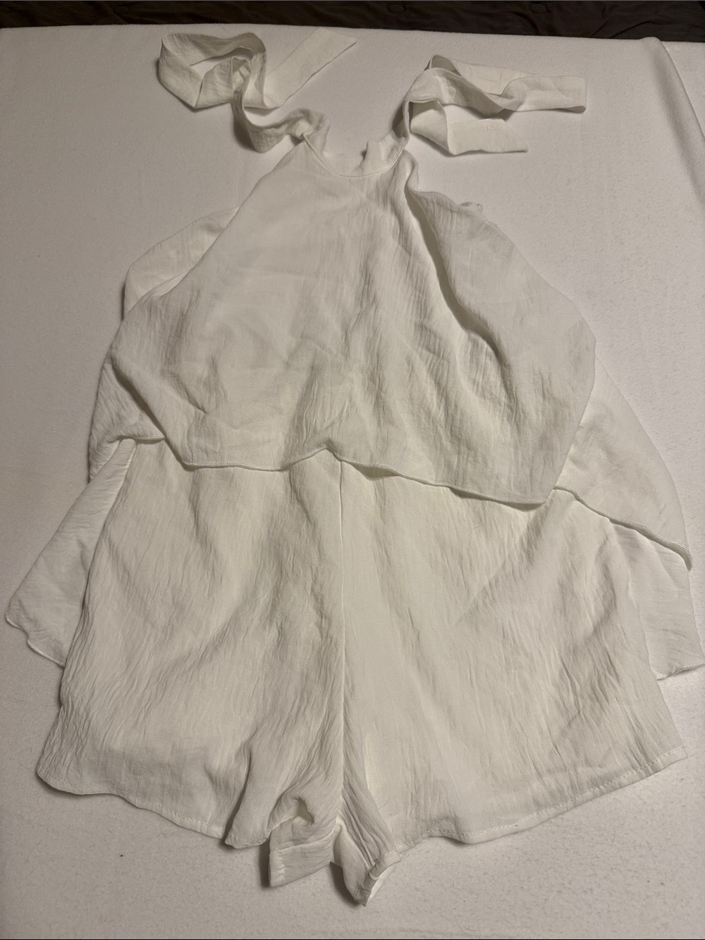 SHEIN White Halter Tie Romper. S38